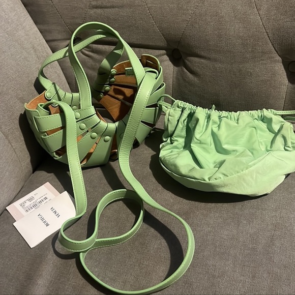 brand new bottega veneta the shell bag pistachio green leather - Picture 3 of 7